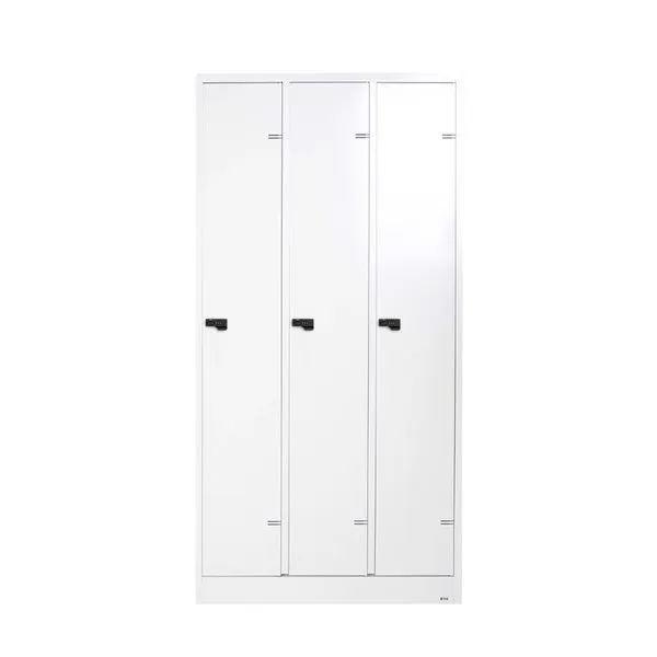 KOL 3-Door Locker Cabinet with 1 Rod, 2 Shelves, and combination Locks