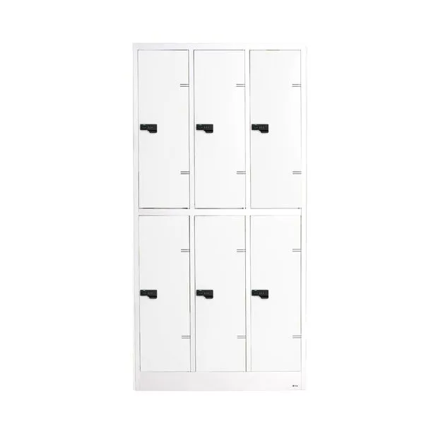 KOL 6-Door Locker Cabinet with 1 Rod, 1 Shelves, and combination Locks