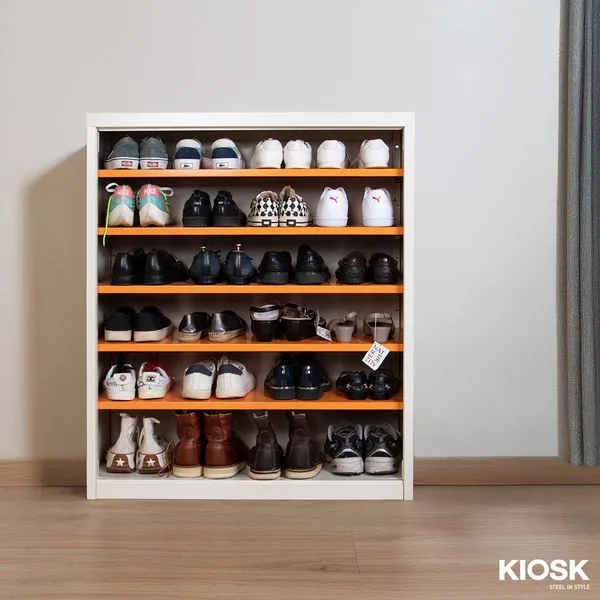 MAX Steel Shoe Cabinet - 6 Tiers, Adjustable Shelves