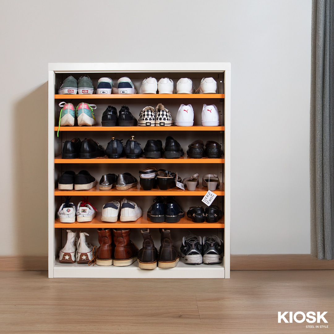 MAX Steel Shoe Cabinet - 6 Tiers, Adjustable Shelves