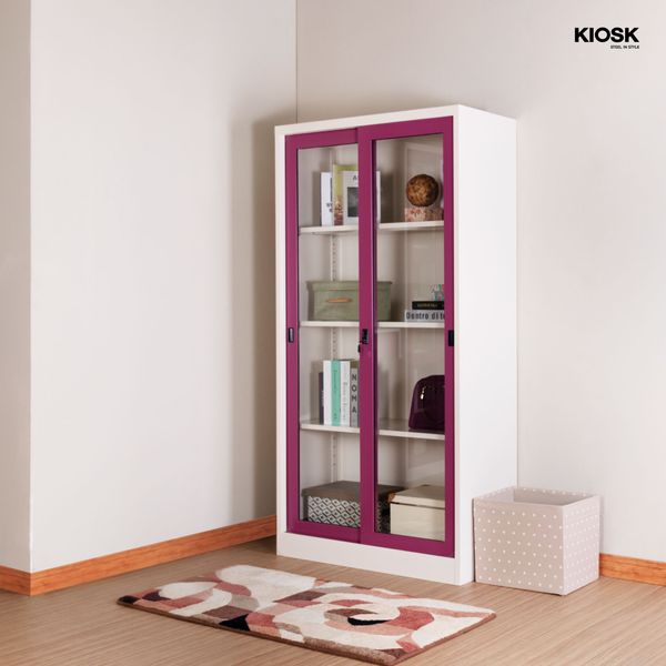 Sliding glass door cupboard