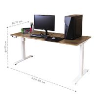 Meja Kerja Elektrik Adjustable Kayu Akasia dengan soket, panjang 160 cm.-2