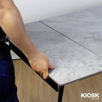 KIOSK DI-2525 Extendable Dining Table, Gloss Italy Gray Ceramic-5
