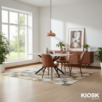 KIOSK DI-2538 Dining Table, Gloss Pandora Ceramic Top (140x80 cm)-1