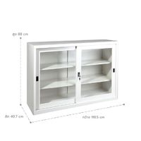 KOL 4-Foot Sliding Glass Cabinet with 3 Adjustable Shelves and Lock-4