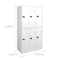 KOL 6-Door Locker Cabinet with 1 Rod, 1 Shelves, and combination Locks-7