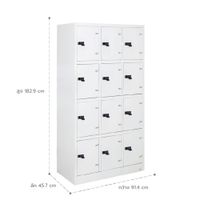 KOL 12-Door Locker Cabinet with combination lock per Compartment-6