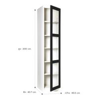High cabinet -open glass door with 40.7 cm. depth-11