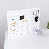 DIY Pegboard เหล็กเจาะรู พร้อมขาตั้ง L ถอดได้ แถมตะขอ 3 ชิ้น-1