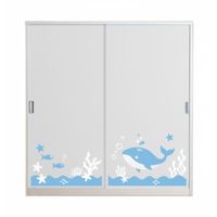 KIOSK SDS-160K Sliding Door Steel Wardrobe 160 cm w/ graphic-2