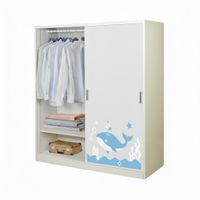 KIOSK SDS-160K Sliding Door Steel Wardrobe 160 cm w/ graphic-4