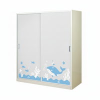 KIOSK SDS-160K Sliding Door Steel Wardrobe 160 cm w/ graphic-3