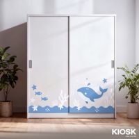 KIOSK SDS-160K Sliding Door Steel Wardrobe 160 cm w/ graphic