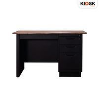 Steel Working Table with Acacia top120 cm.-7