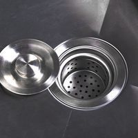 Kitchen Cabinet with 2 bowl 304stainless sink & Food Waste Disposer-8