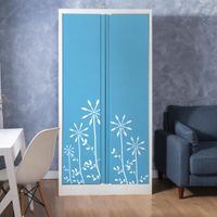 Open door wardrobe with graphic-1