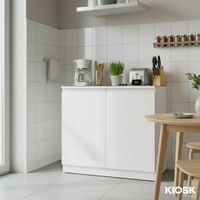 တံခါး (၂)ချပ်ပါရှိသော မီးဖိုခန်းသုံးဗီရိုငယ်။