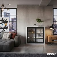 Lemari Pakaian dengan Pintu Geser Kaca 3ft